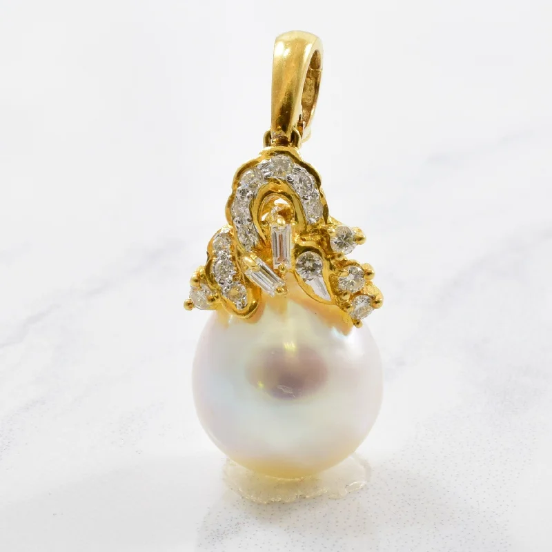 South Sea Pearl & Diamond Pendant | 0.25 ctw |