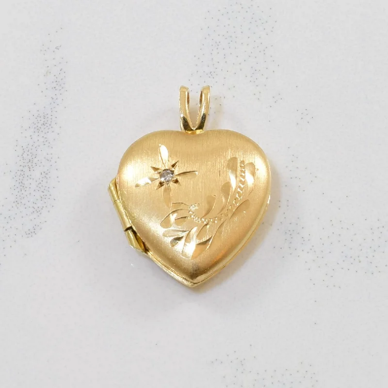 Star Set Diamond Heart Locket | 0.005ct |