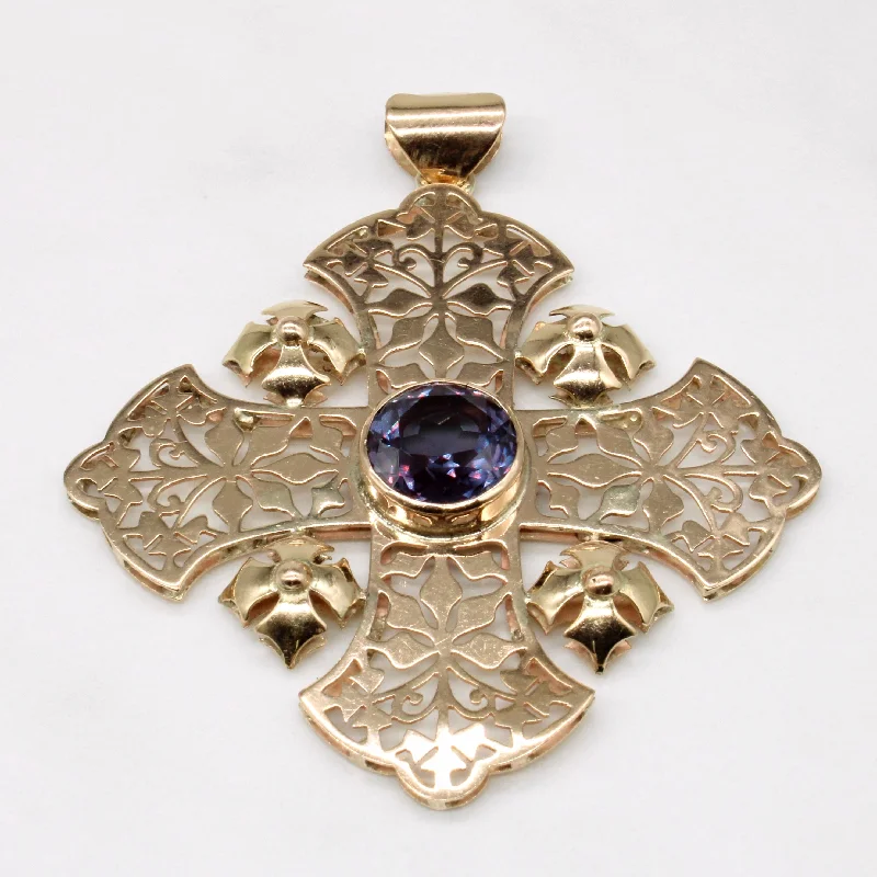 Synthetic Colour Change Sapphire Pendant | 4.10ct |