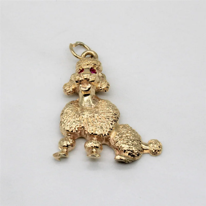 Synthetic Ruby Poodle Pendant | 0.02ctw |