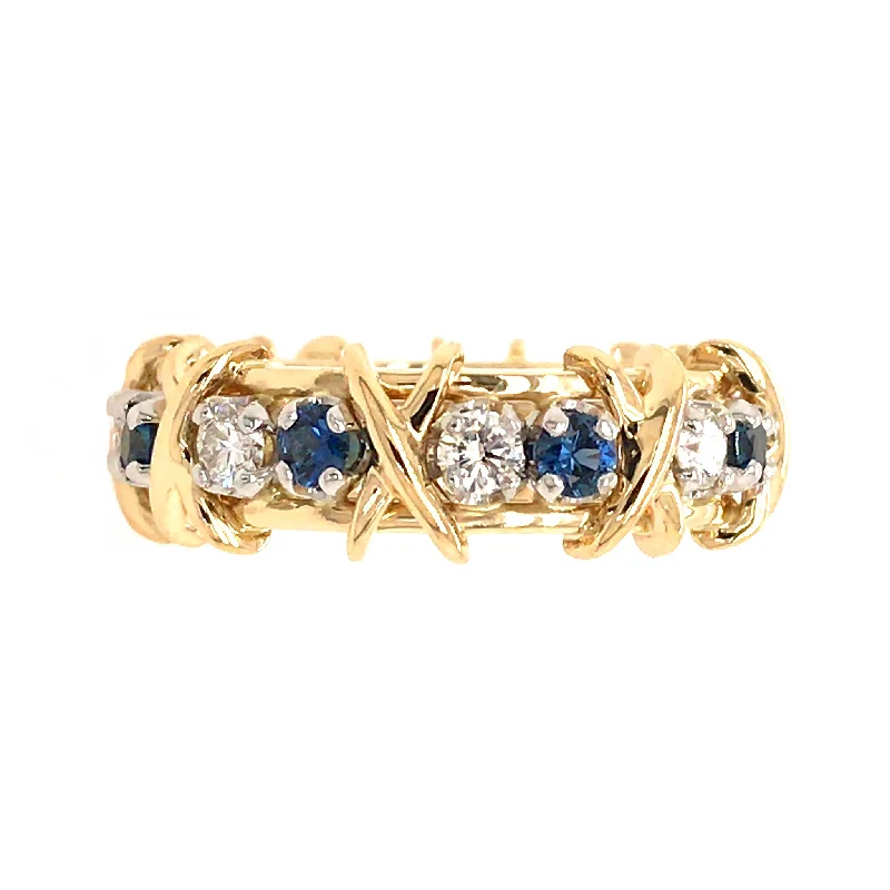 Romantic Heart-Shaped Jewelry For Special Gifts Tiffany and Co. Schlumberger Diamond and Sapphire Eternity Ring