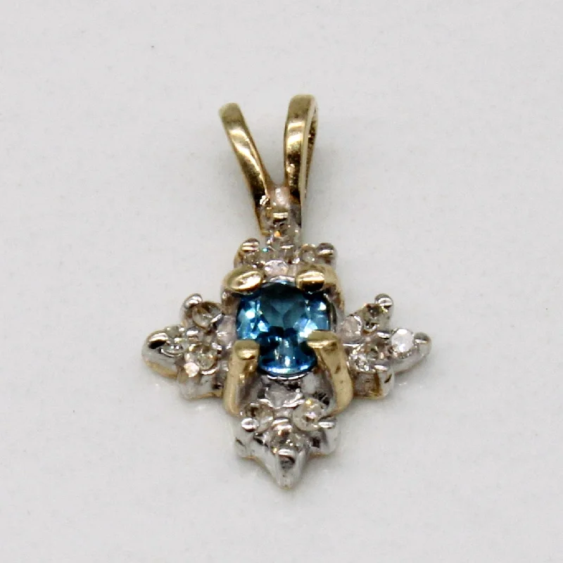 Topaz & Diamond Pendant | 0.15ct, 0.06ctw |