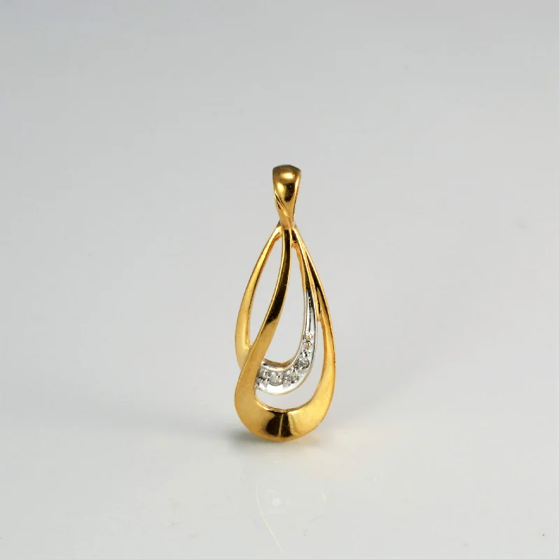 Two Tone Gold Drop Diamond Pendant | 0.04 ctw |