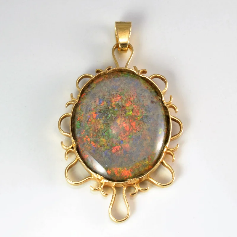 Bezel Set Opal Pendant |