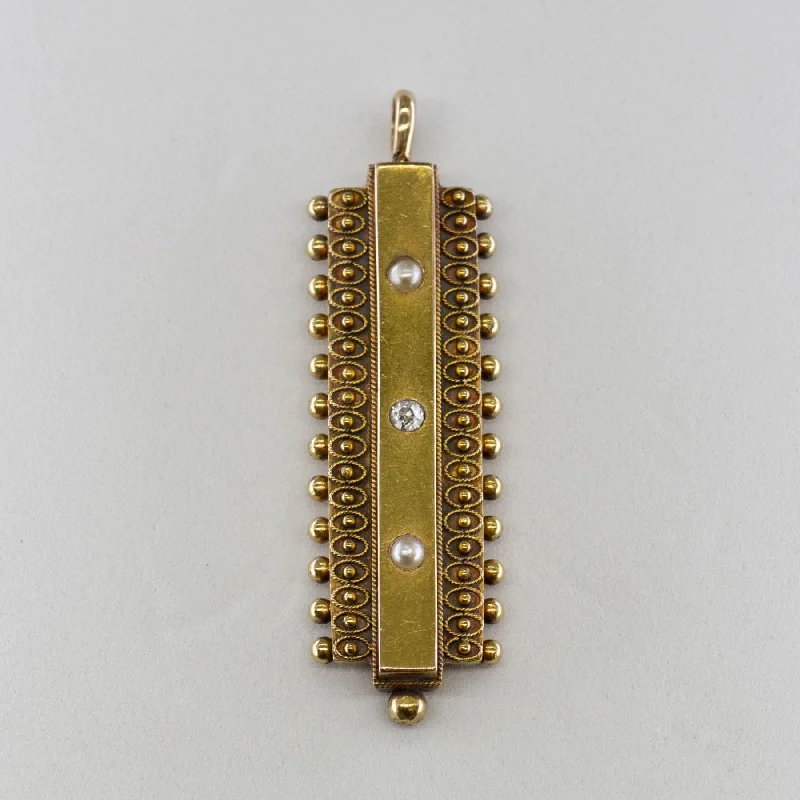 '100 Ways' 1887 Victorian Diamond & Seed Pearl Pendant | 0.04ct |