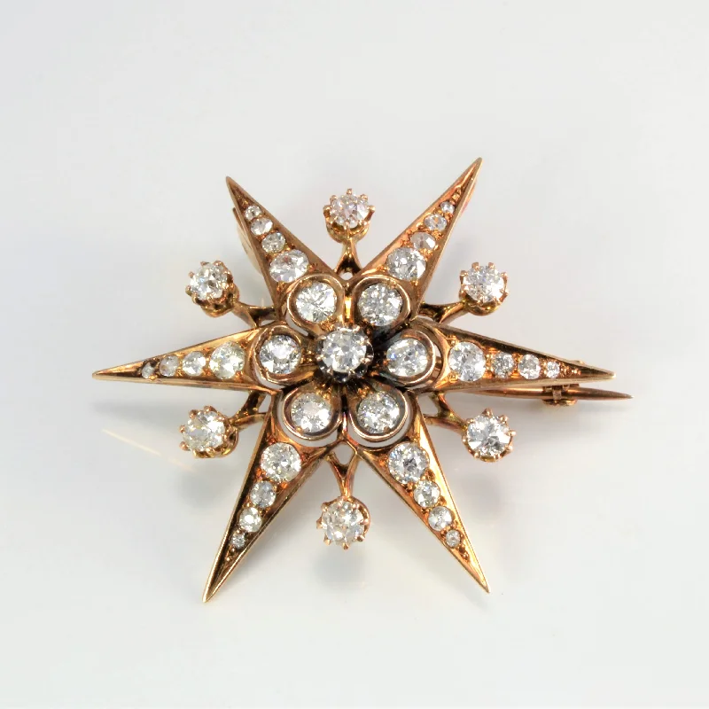 Stunning Victorian Star Brooch/Pendant | 3.46ctw |