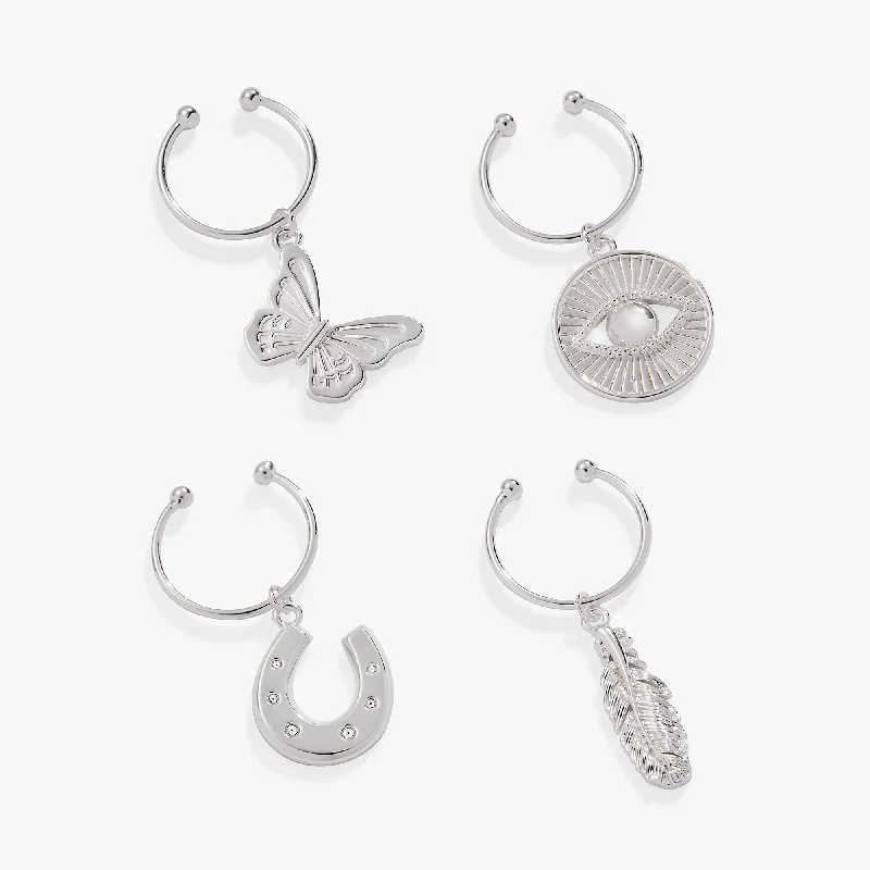 Timeless Beauty, Unbeatable Deals – Jewelry Sale On Good Vibes Wine Glass Charm Set of 4