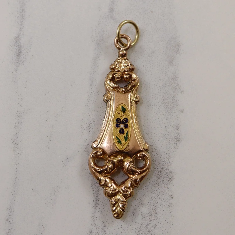 Enameled Victorian Fob Pendant |